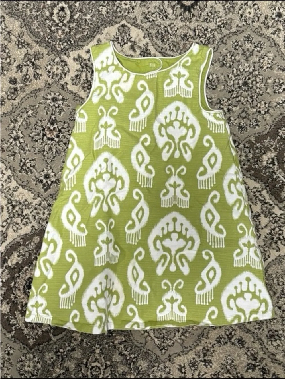 Gymboree Green & White Patterned Sleeveless Dress